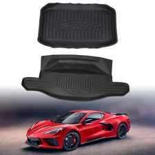 Front & Rear Storage Mat Cargo Floor Tray Liner For Corvette C8 2020-2024 NEW