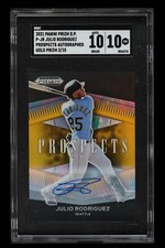 2021 Julio Rodriguez GOLD PRIZM Prospects Auto Panini Prizm Draft Picks /10  