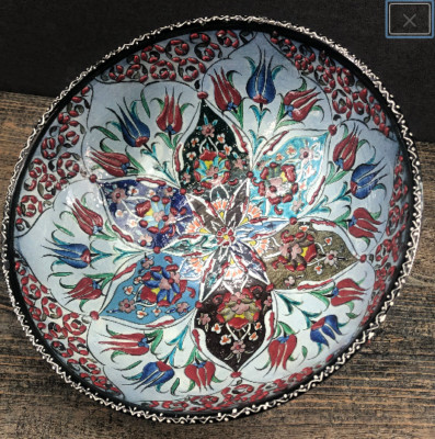 Avanos Firca Hand Made in Turkey Ottoman Hand Made 10  Bowl Centrepiece Turkish