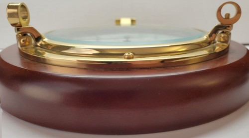Hampton Nautical Model Porthole Quarts Wall Clock W/ Hydro & Thermo Gauges - Picture 5 of 9