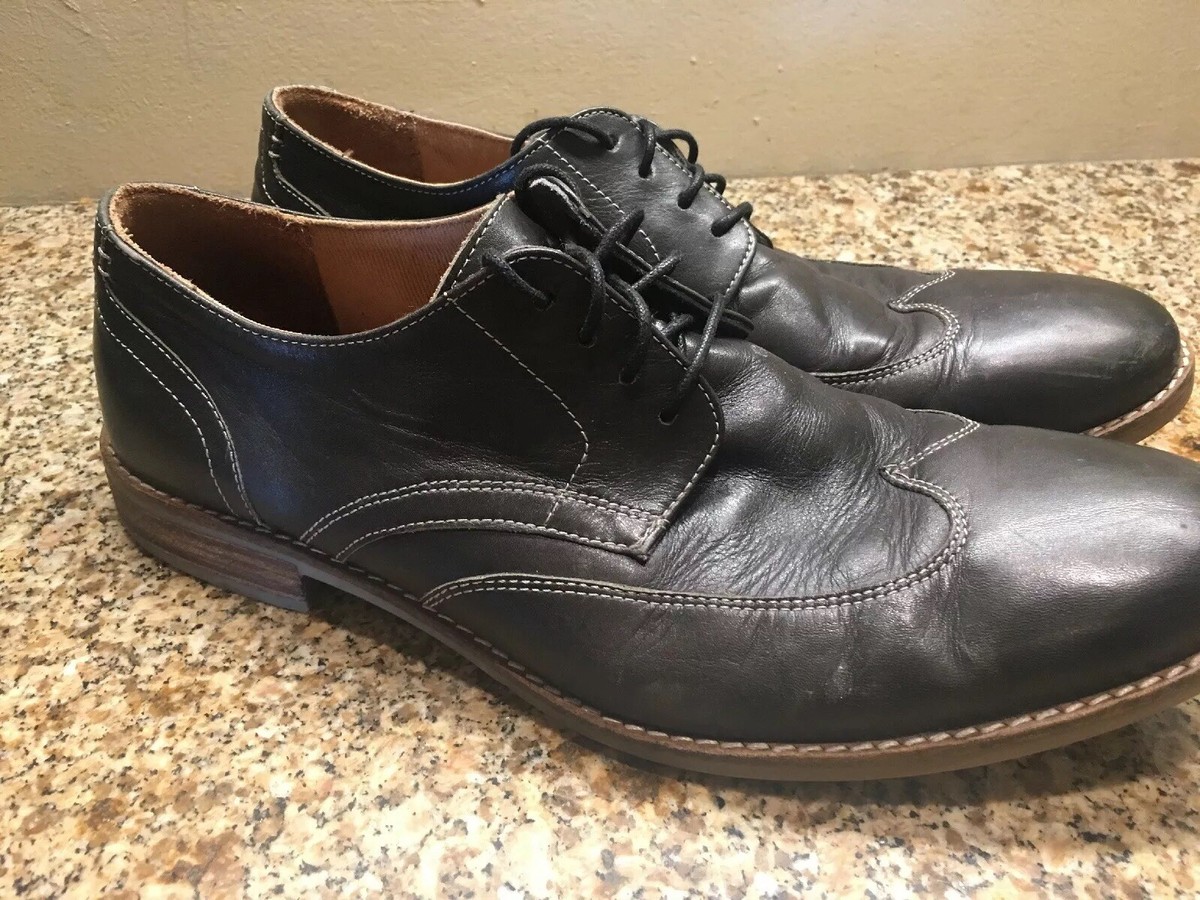 Nunn Bush Mens Comfort Gel Wingtip Oxford Real Leather Black Dress Shoes 11.5 Men main image 4