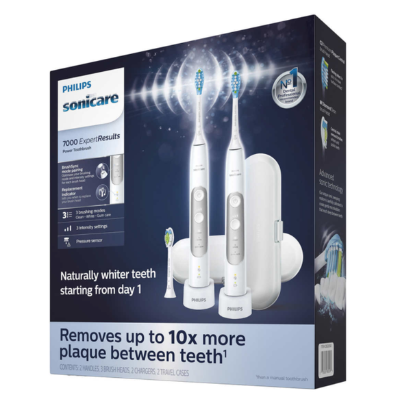 Philips Sonicare ExpertResult 7000 Sonic Electric Toothbrush Handle HX751V/751G | Silver With Bluetooth