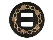 Trigg Leather Black and Silver 1" Concho Barbed Wire Edge *Sold Singularly*