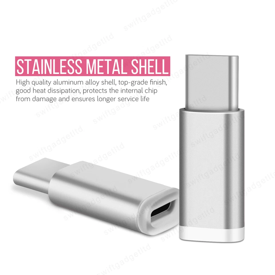 Micro USB Female to Type C Adapter Converter for Samsung Galaxy S22 S21 S20 S10 - Image 3 of 4