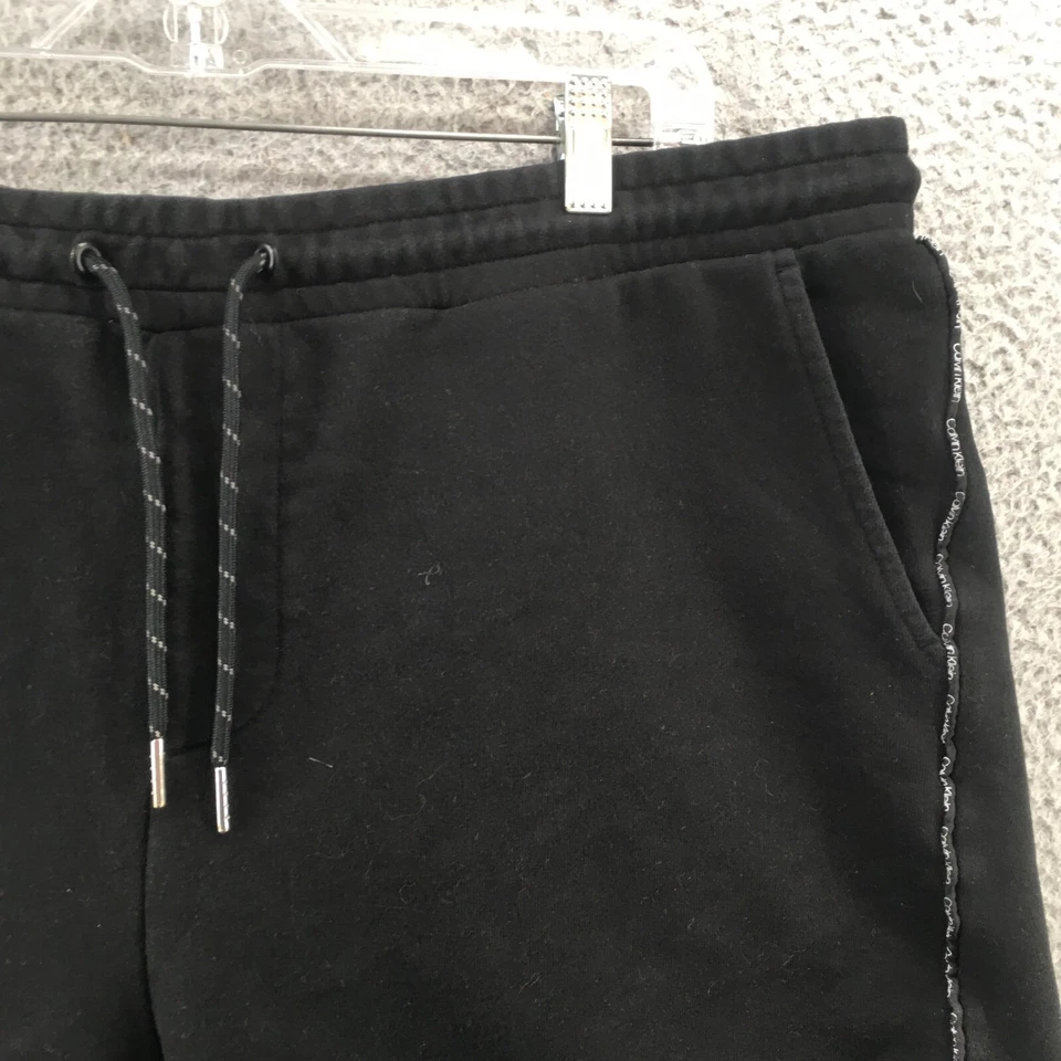 Calvin Klein Sweatshorts Mens (actual 40x6.5) Black High Rise Drawstring Pocket - Image 3 of 4