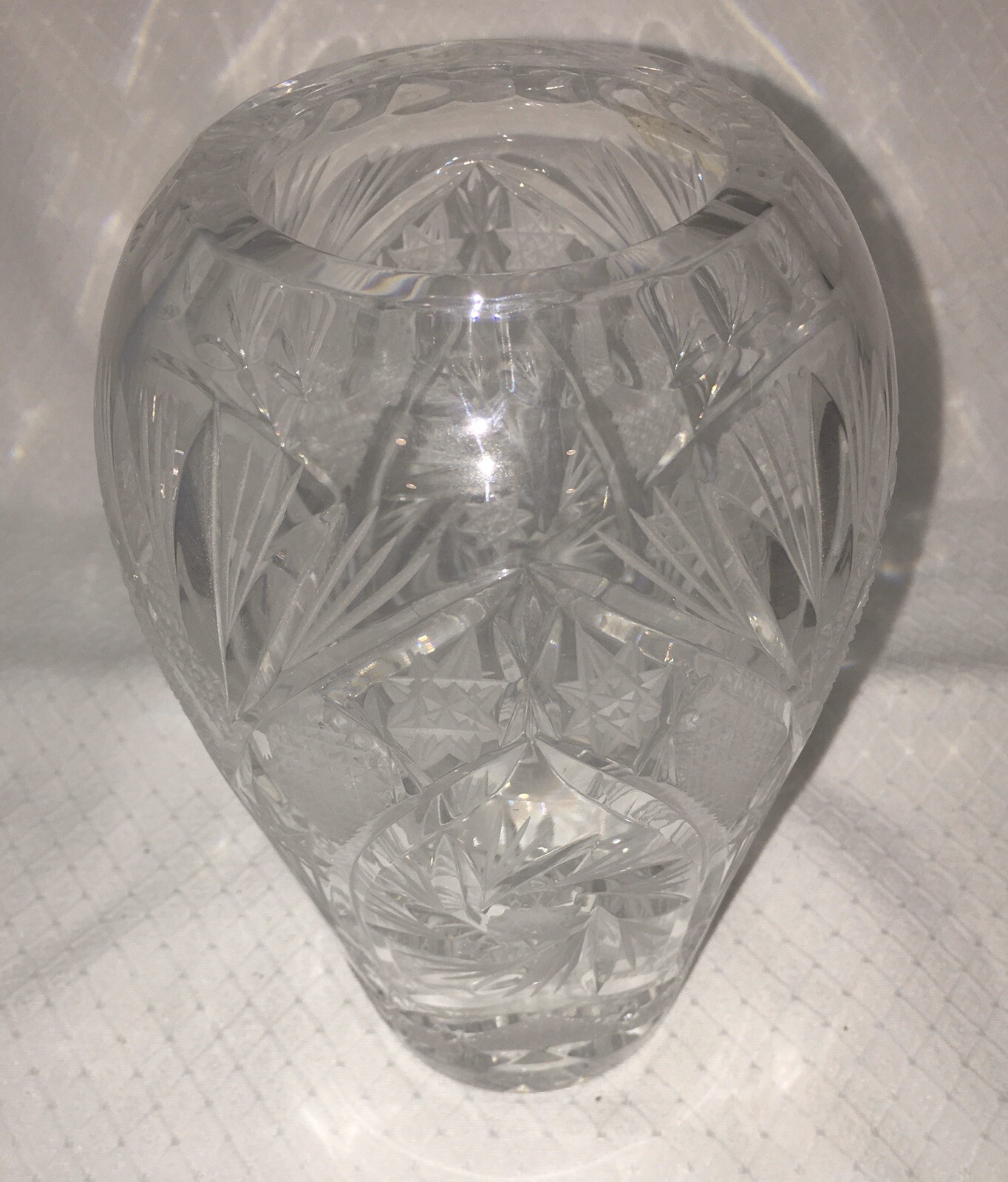 Vintage Violetta Glass Vase Handcut 24 Lead Crystal Made in Poland
