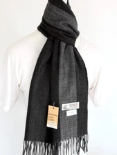 NEW Pashmina USA Mens Unisex Scarf Striped Basic Black Gray Warm Soft Trendy