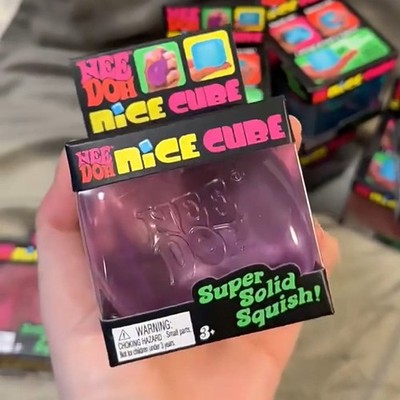 Nee Doh Nice Cubes Ice Cube Toy Fidget Super Solid Squish Purple US