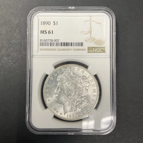 1890 Morgan Silver Dollar $1 NGC MS61