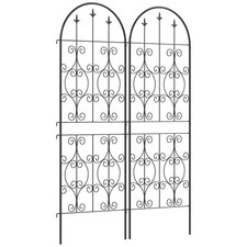 Outsunny Set of 2 Metal Garden Trellis, Outdoor Trellis Panels, 150 x 50 cm