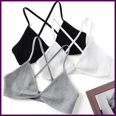 Sujetador sin costuras con escote en V profundo para mujer, bralette sexy de tri