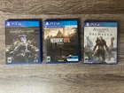 PS4 Game Lot - Shadow Of War - Resident Evil VII  - Assassins Creed Valhala