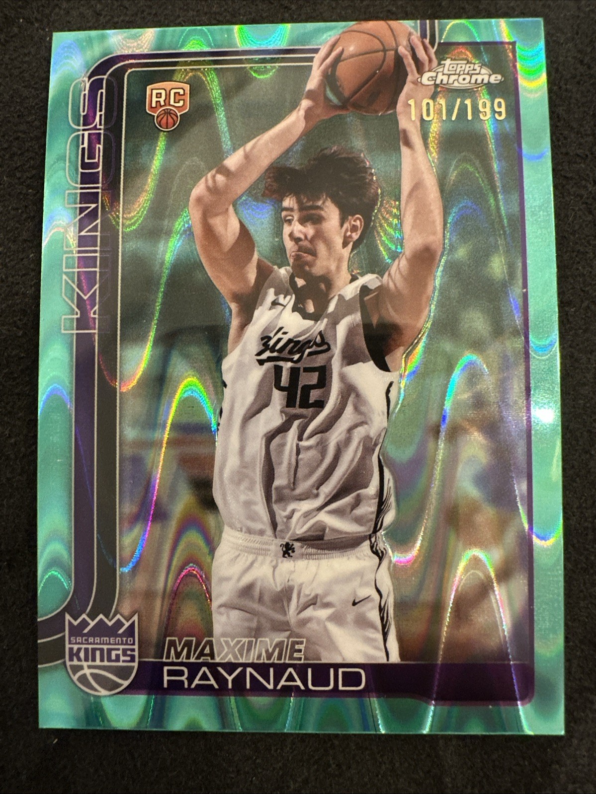 2025 Topps Chrome Aqua RayWave Refractor /199 Maxime Raynaud #293 RC