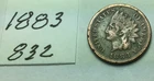 1883 Indian Head Penny;   GOOD condition; #832