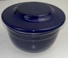 Emile Henry France Butter Pot Bell Keeper Cobalt Blue