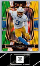 2025 Panini Select #103 Derwin James Jr. Green and Yellow Prizm Shock