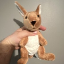 Small Brown and White Kangaroo Plush Stuffed Animal Toy 6-14 in