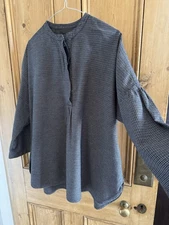 Toast Check Cotton/Wool Blend Top Blouse Size M