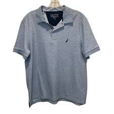 Nautica Performance Deck Polo Shirt Blue Short Sleeve Classic Fit Men s Medium