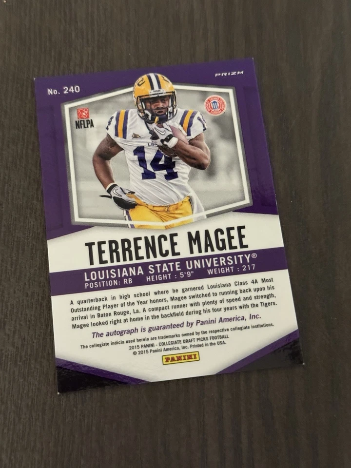 2015 Panini Prizm Collegiate Draft Picks Camo Auto /199 TERRENCE MAGEE Rookie RC - Image 2 of 3