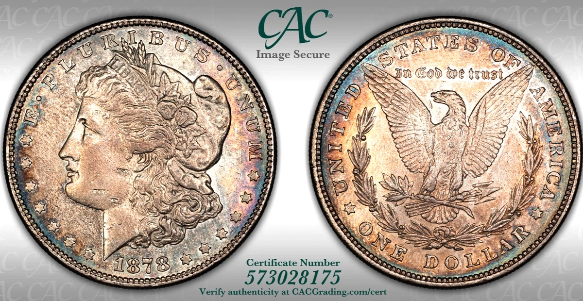 25+ AU 50 Graded 1878 Year Morgan US Dollars (1878-1921) for sale