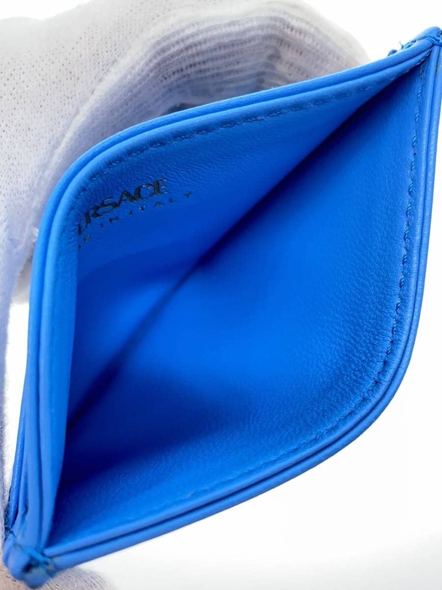 VERSACE Medusa Card Case Leather BLU Plain Women's thumbnail 4