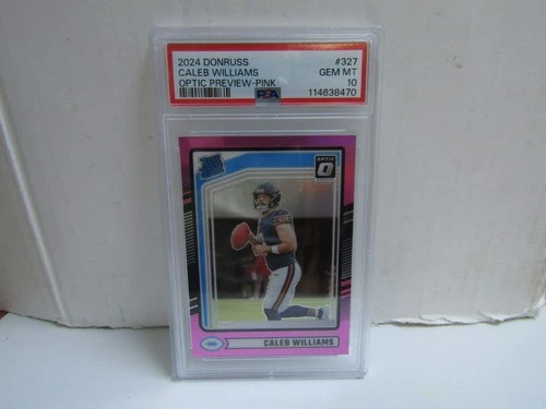 PSA 10 2024 Panini Donruss #327 Caleb Williams Optic Preview Pink RC Bears