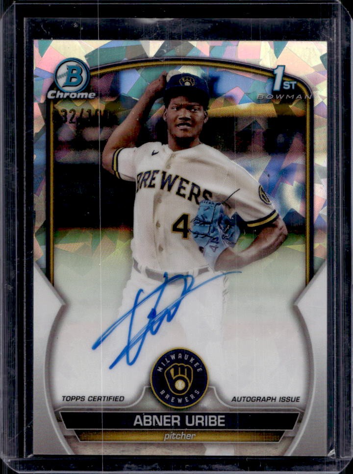 2023 Bowman Chrome Abner Uribe Auto Atomic Variation Refractor 1st #32/100