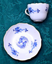 Meissen Hand Painted Blue  Gold Court Dragon Demitasse Cup  Saucer