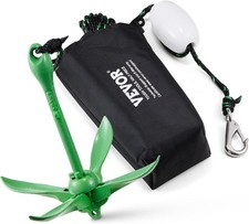 Kayak Anchor Kit, 3.5 lb Folding Anchor with 26.2 ft Rope, Buoy  Storage Bag