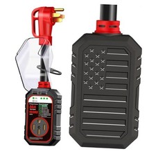 RV Surge Protector 50 Amp Flag Design - Upgraded 16000J Power Surges 50AMP Red