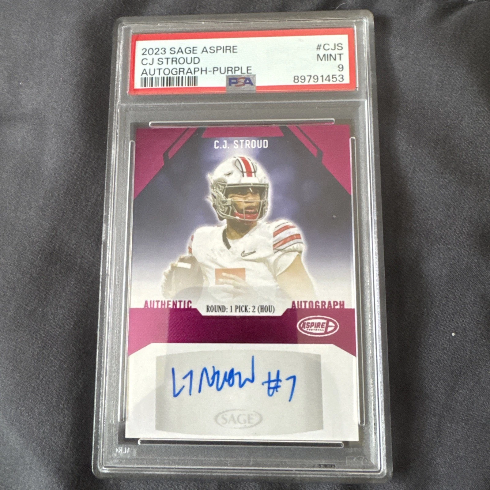 CJ Stroud Sage Aspire Autograph #ASPCJS Purple