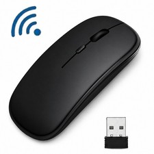 Ergonomic Wireless Mouse Rechargeable Silent Click 1600 DPI for PC Laptop Tablet