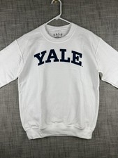 Size S - Yale University Collegiate Logo Crewneck Sweatshirt White College Ivy