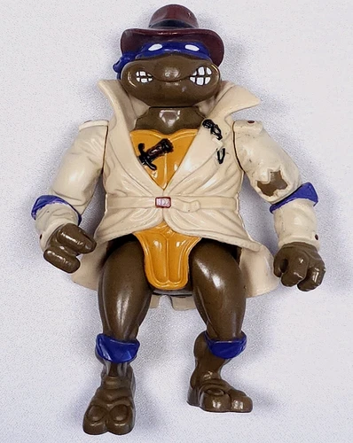 Playmates TMNT 1990 Don the Undercover Detective Turtle Action Figure Vintage