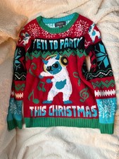 NEW 33 Degrees Ugly Holiday Sweater Yeti to Party This Christmas Kids Lg 14-16