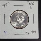 1957 Washington Quarter TYPE B REVERSE FS-901 BU Uncirculated 90% Silver Coin