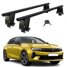 Roof Bars For Cars Without Rails For Vauxhall Astra L 2021+ Lockable Black 2 Pcs