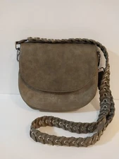 Street Level Hippie Style Olive Green Crossbody Purse Braided Detail Strap Retro