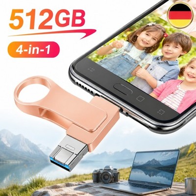 USB Stick C 4 in 1 512GB USB-C und Typ-A OTG lash Drive Speicherstick