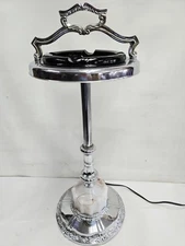 Free Shipping Art Deco Chrome Floor Ashtray Cigar Room Lounge Smoking Stand 1950