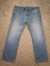 Levis 569 Jeans 38x33 Med Wash Denim Pants Classic Loose Strait Loose