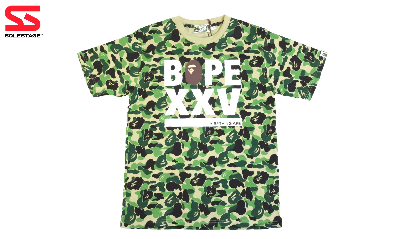 BAPE ABC Bape XXV Logo Tee Green FW18 BAPT072-GREEN Size S-XL 44290₽
