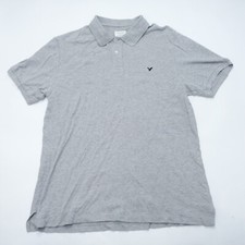 American Eagle Outfitters Polo Shirt Mens Large Gray Logo Short Sleeve Collared