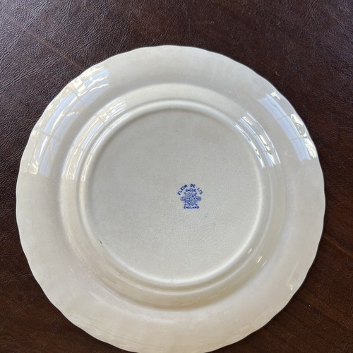 Copeland Fleur De Lis Blue and White Luncheon Plate Approx 8 3/4” - Picture 2 of 5