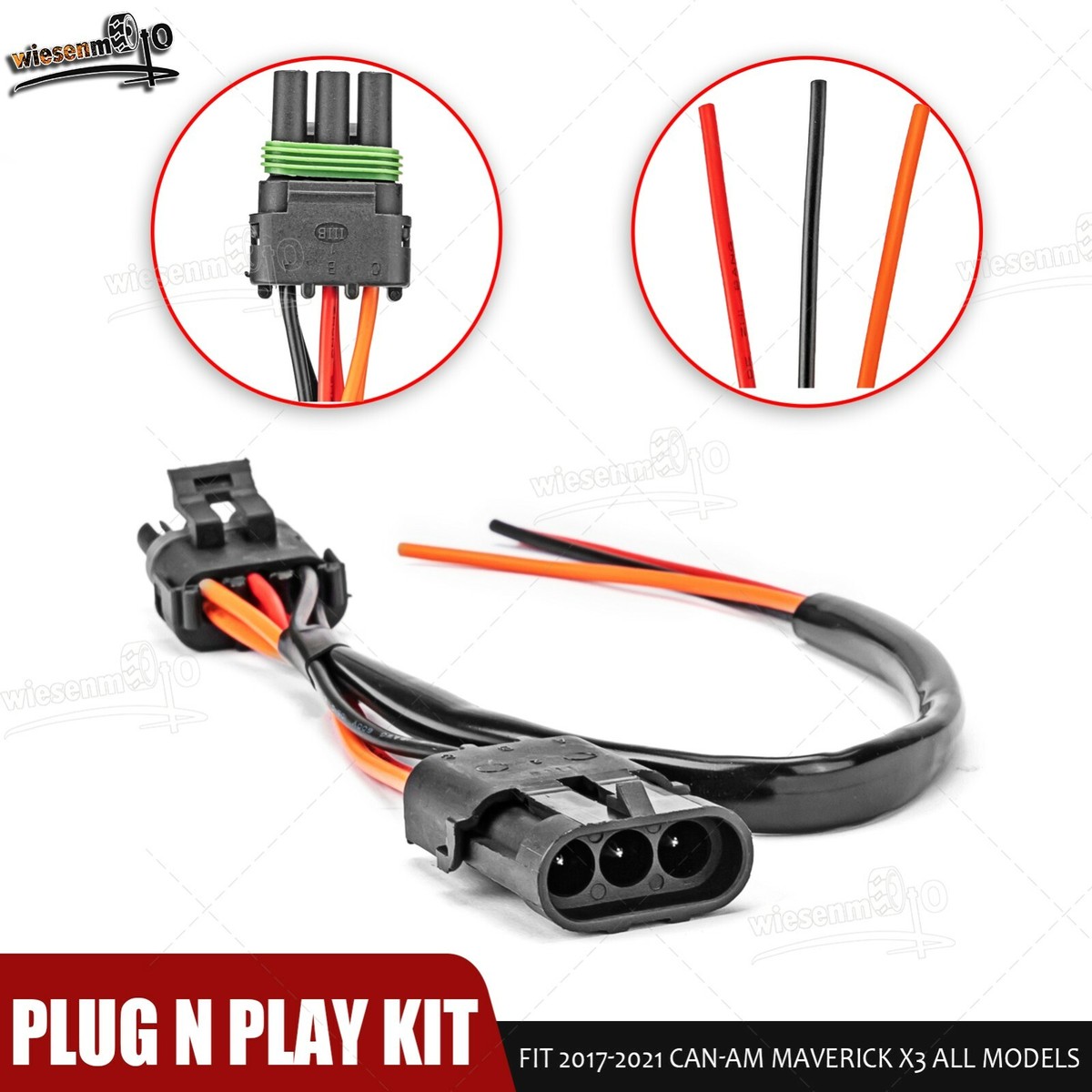 WSAYS Tail Light Whip Power Harness Adapter Fit 17-25 Can-Am MAVERICK