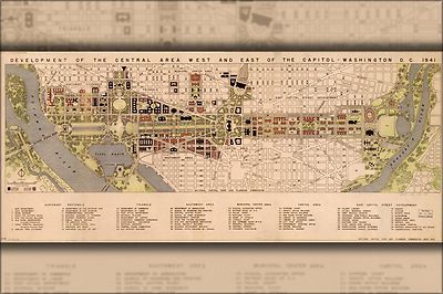Poster, Many Sizes; Map Of Development Of Washington D.C. 1941