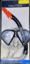Nautica Adult Size Diving Snorkeling Set - NEW - Black Orange - 2 pieces