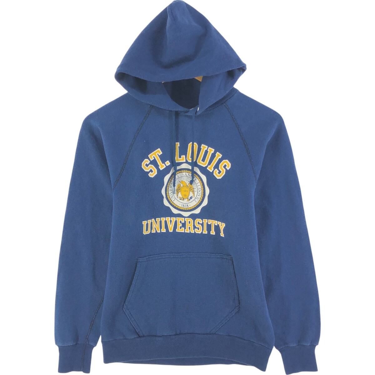 FILA Felpa pullover con cappuccio H.WOLF AND SONS stampa 3 file college anni 90 made in...