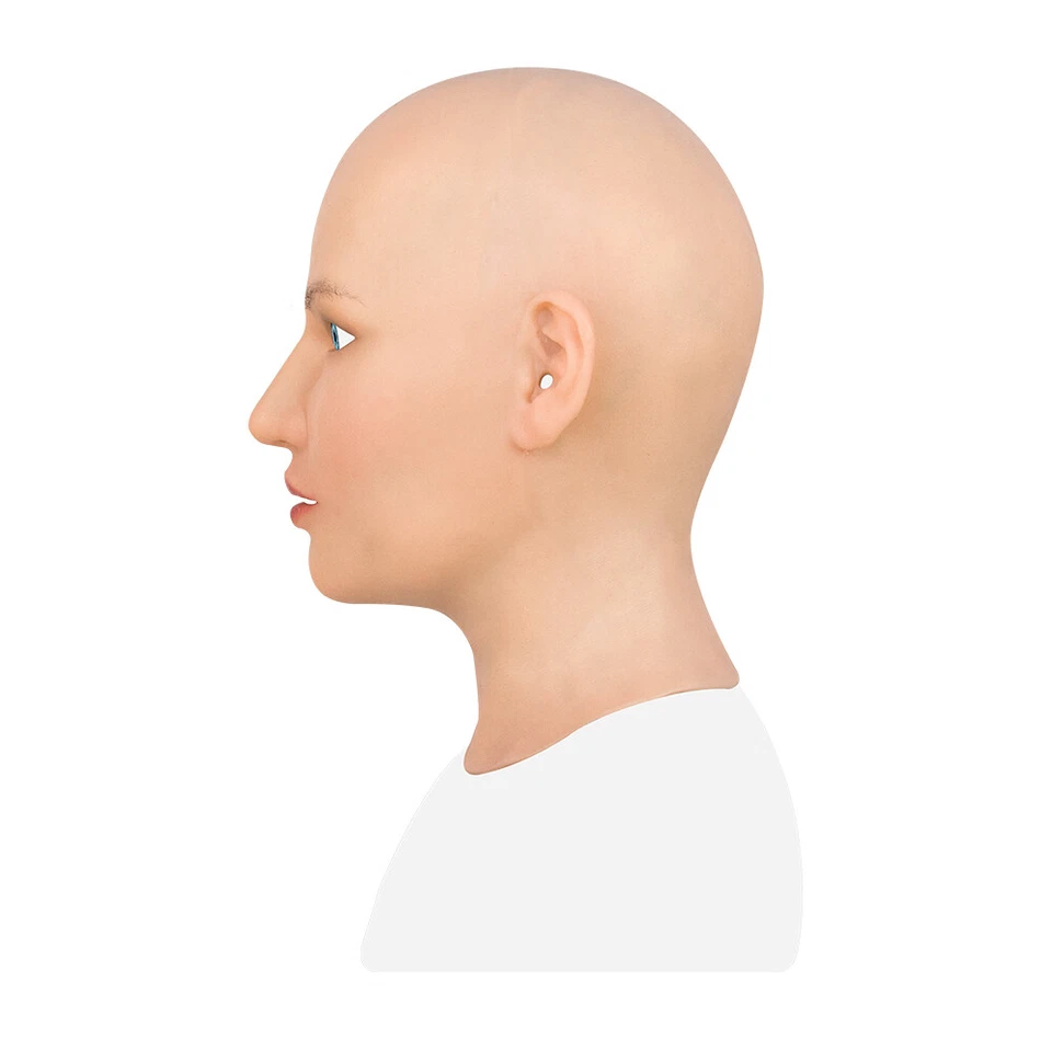 Realistic Silicone Breast Female Head Mask Face Mask Cosplay Crossdresser - Image 3 of 4